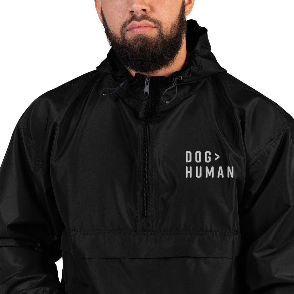 Dog>Human Embroidered Champion Packable Jacket